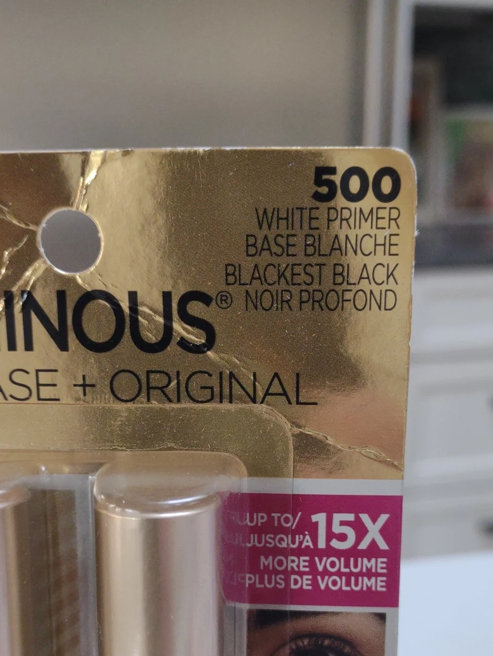 2 Packs L'OREAL Original VOLUMINOUS Original Mascara Blackest Black Plus Primer